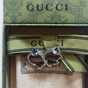 Gucci 925 Sterling Silver Huggie Hoop Earrings
